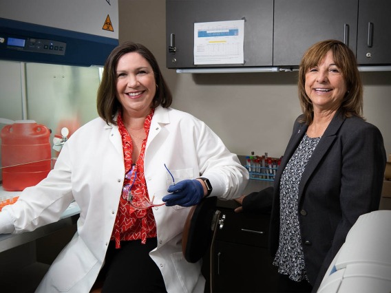 (From left) Jennifer Bea, PhD, and Cynthia Thomson, PhD, RD, lead “Student Transformative Experiences to Progress Undergraduate and Graduate Professionals,” or “STEP-UP,” a 10-week, full-time summer program aimed at motivating students to pursue a career in cancer prevention science.