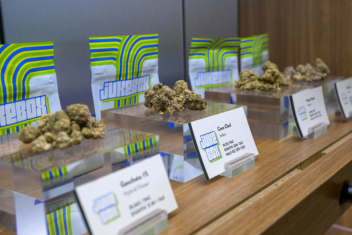 Display at a cannabis dispensary